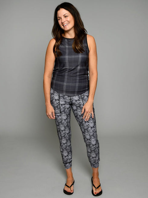 The Jogger - Grey Floral / Grey Plaid